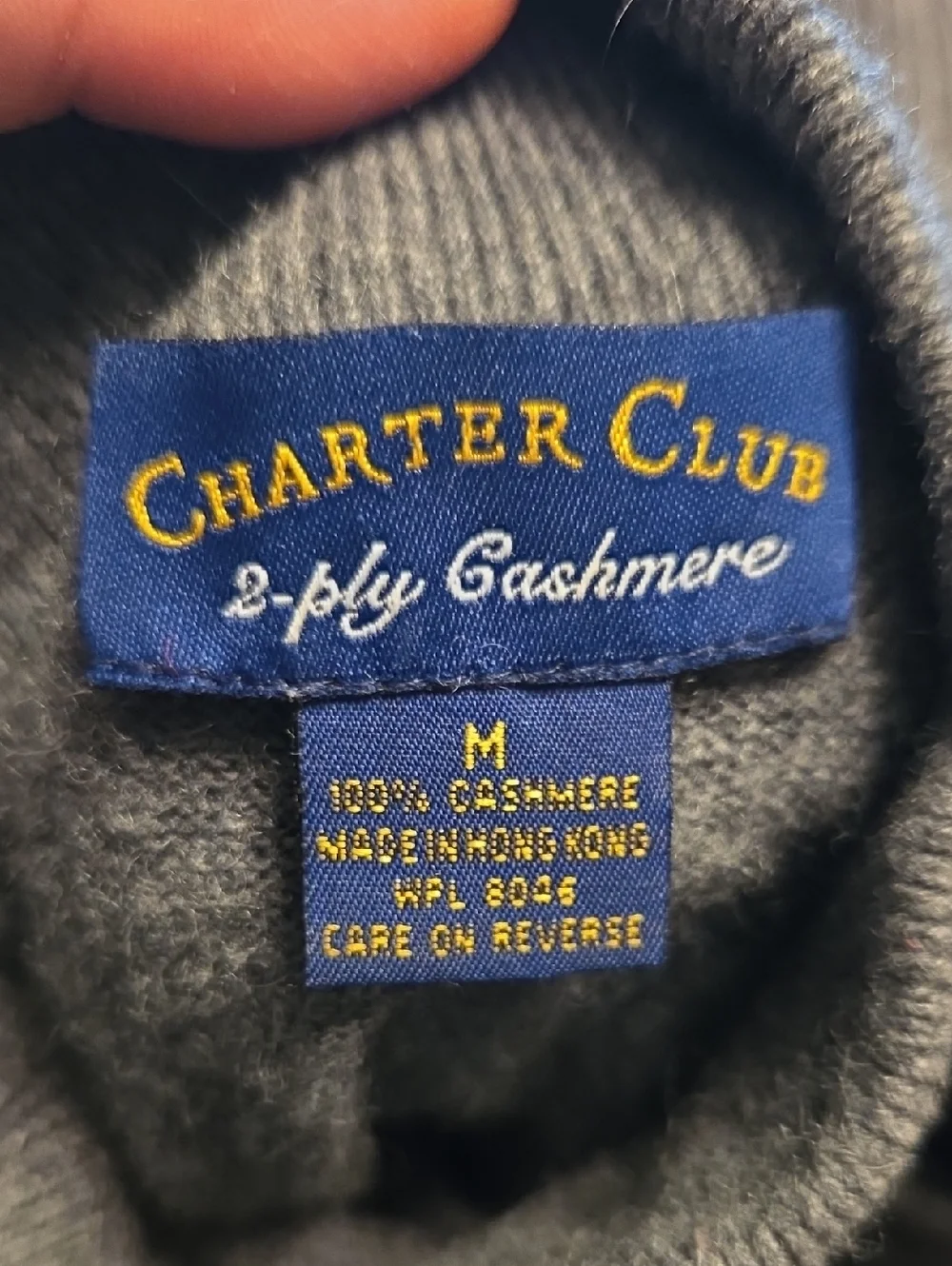 CHARTER CLUB Cashmere Mock Neck Sweater Gray Womens Size Medium